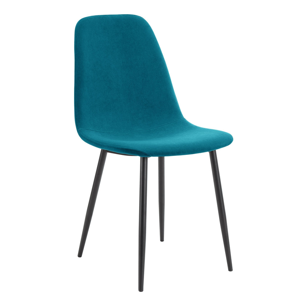 Dusklia - Sophia Set of 2 Dining Chairs - Velvet - Teal Blue