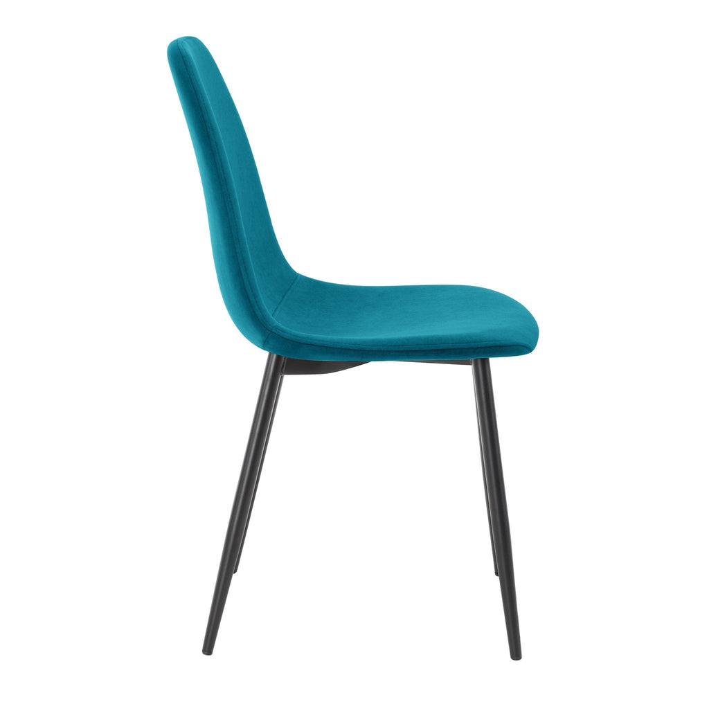Dusklia - Sophia Set of 2 Dining Chairs - Velvet - Teal Blue