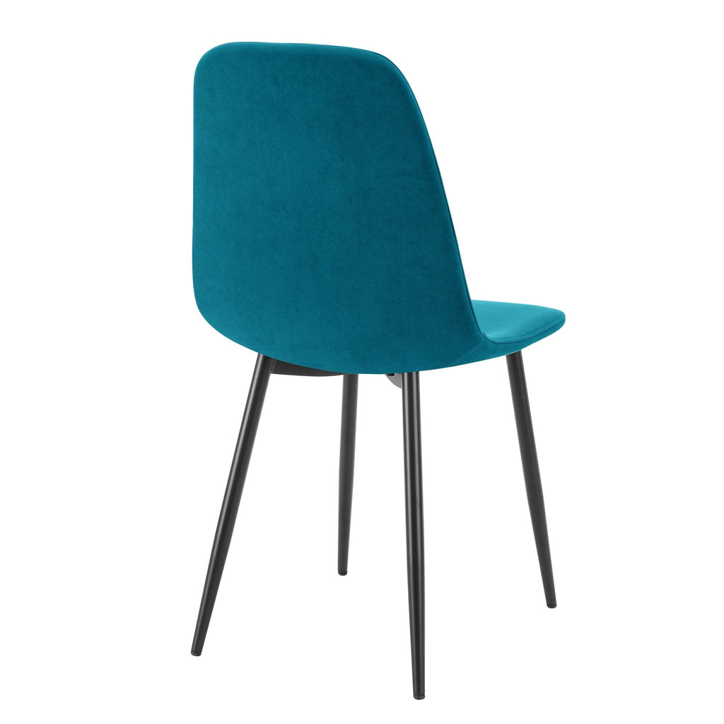 Dusklia - Sophia Set of 2 Dining Chairs - Velvet - Teal Blue