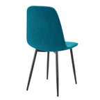 Dusklia - Sophia Set of 2 Dining Chairs - Velvet - Teal Blue