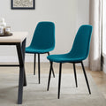Dusklia - Sophia Set of 2 Dining Chairs - Velvet - Teal Blue