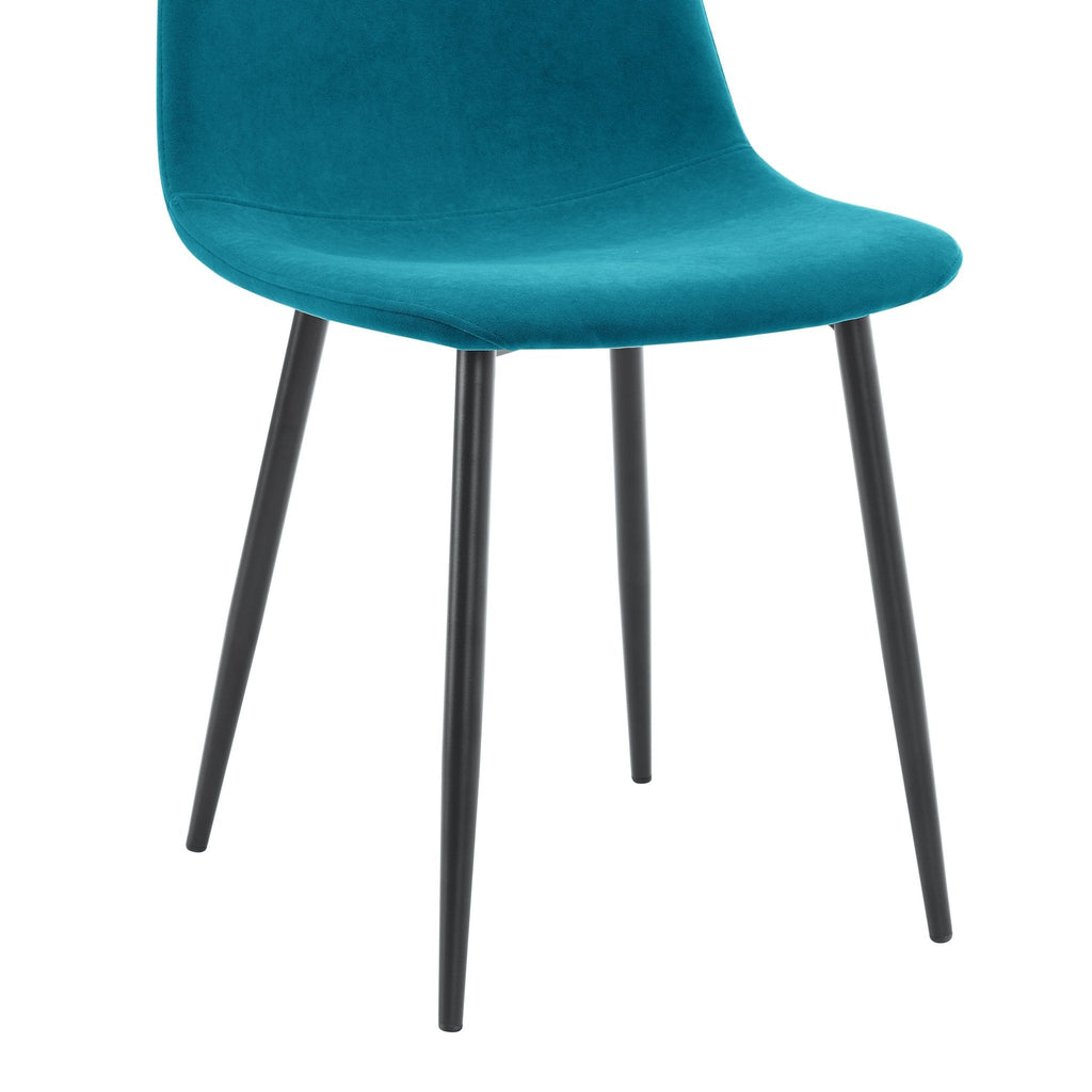 Dusklia - Sophia Set of 2 Dining Chairs - Velvet - Teal Blue
