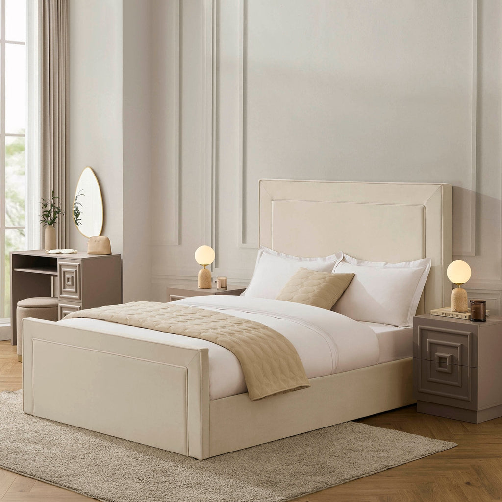 Dusklia - Sorrento Ottoman Storage Bed - Ecru/White