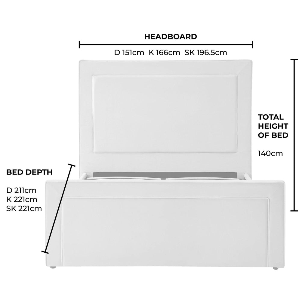 Dusklia - Sorrento Ottoman Storage Bed - Ecru/White