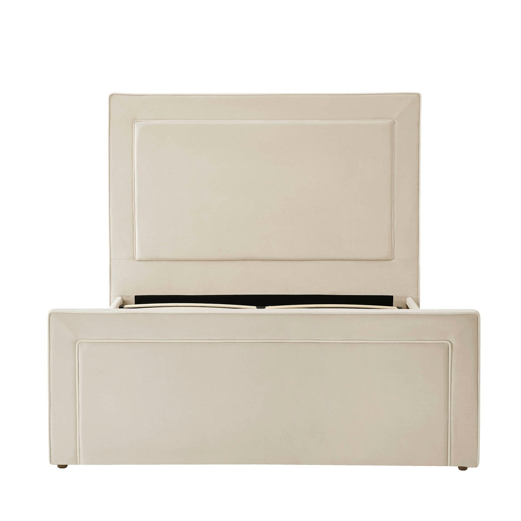 Dusklia - Sorrento Ottoman Storage Bed - Ecru/White
