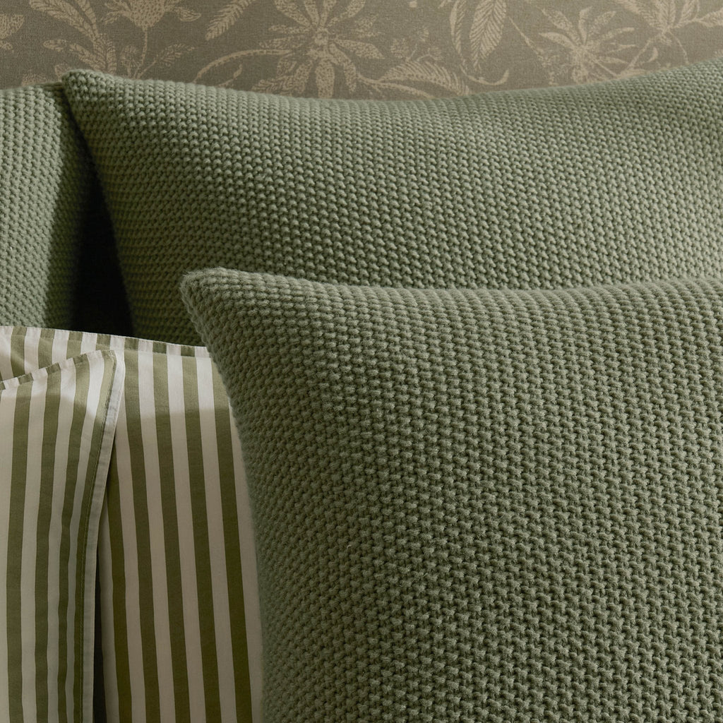 Dusklia - St Ives Knit Cushion Cover - Green