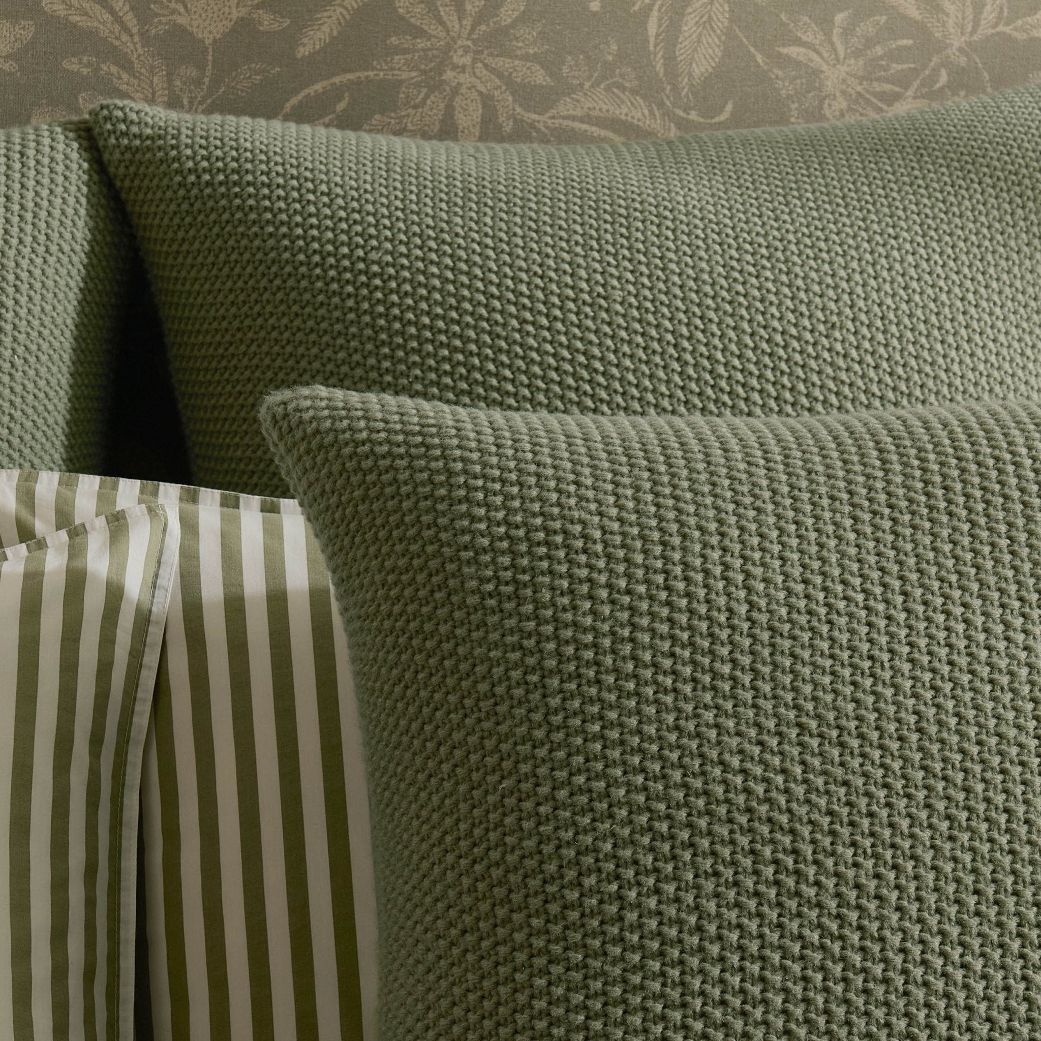 Dusklia - St Ives Knit Cushion Cover - Green