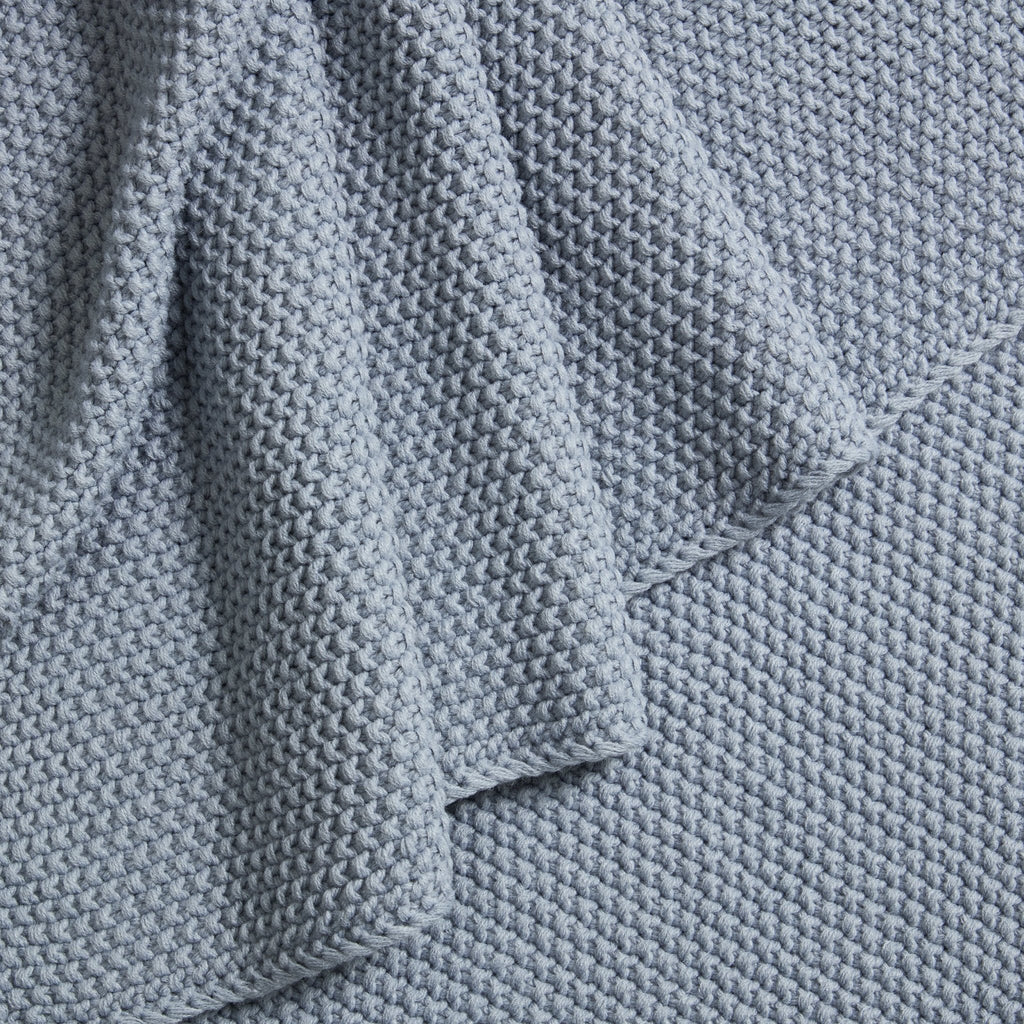 Dusklia - St Ives Knit Sofa Throw - Dusty Blue