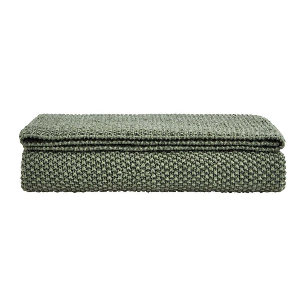 Dusklia - St Ives Knit Throw - Green