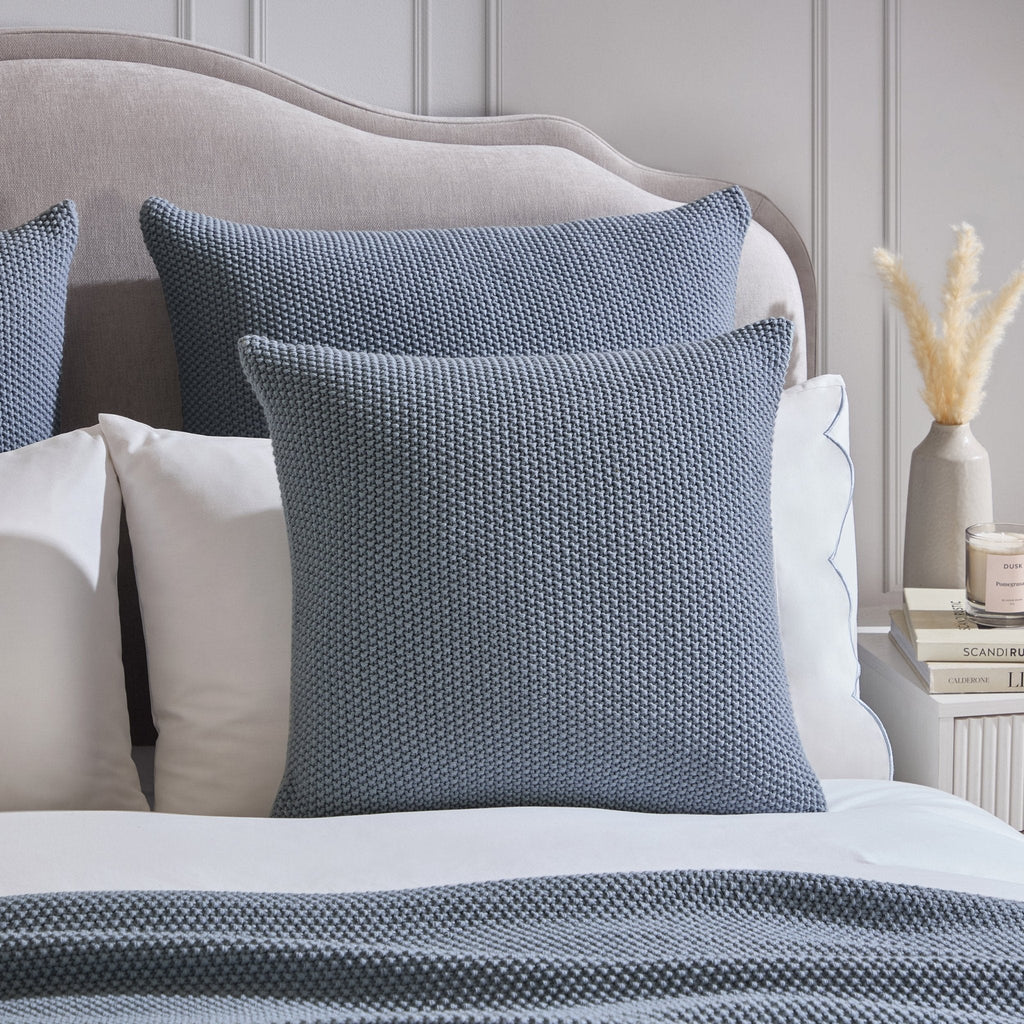 Dusklia - St Ives Knit Cushion Cover - Dusty Blue