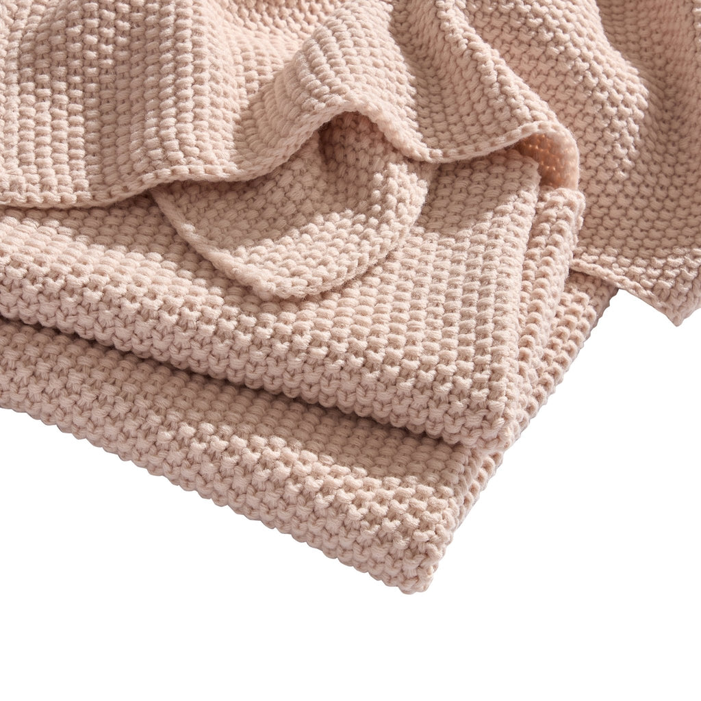 Dusklia - St Ives Knit Throw - Ballet Slipper