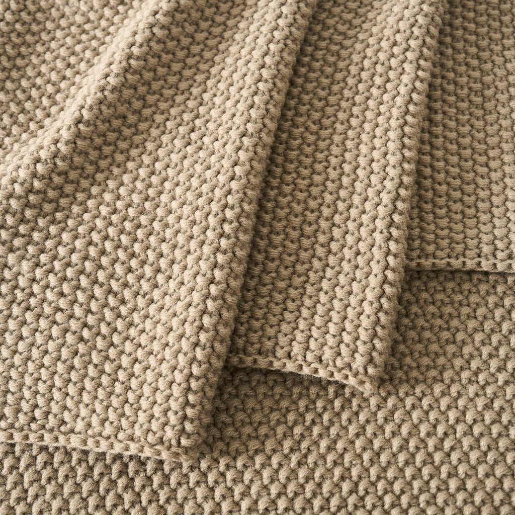 Dusklia - St Ives Knit Sofa Throw - Taupe