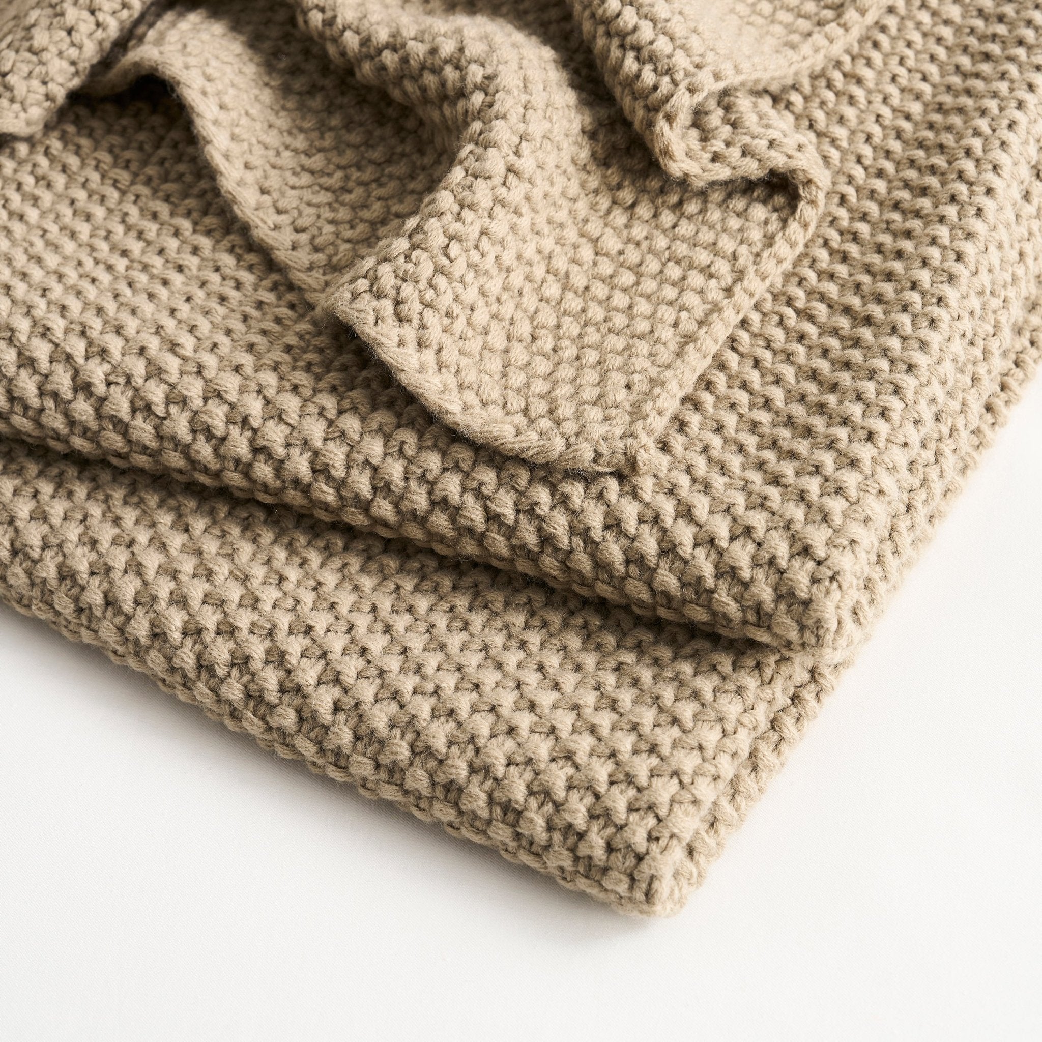 Dusklia - St Ives Knit Sofa Throw - Taupe