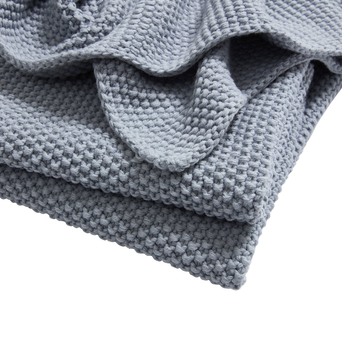 Dusklia - St Ives Knit Throw - Dusty Blue