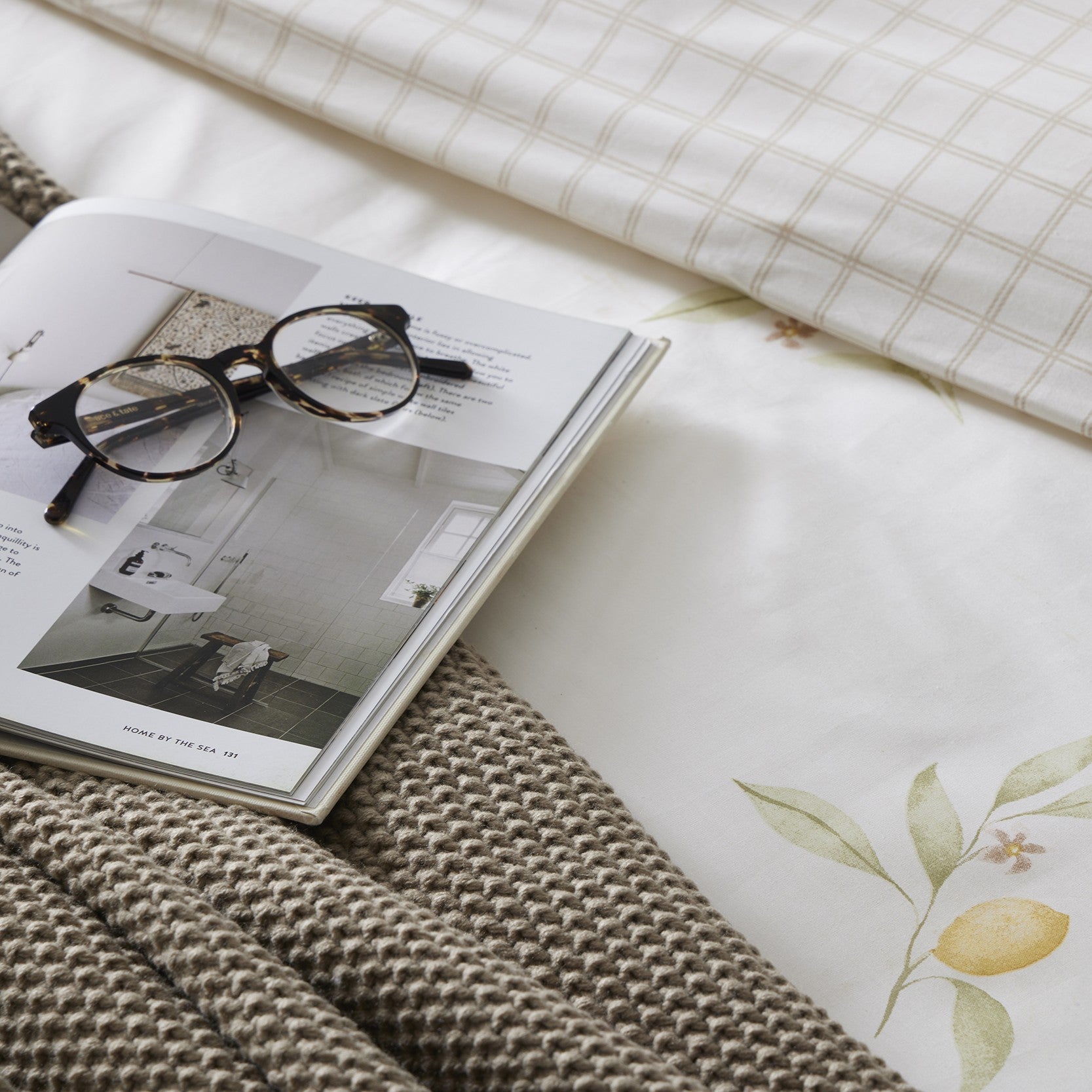 Dusklia - St Ives Knit Throw - Taupe