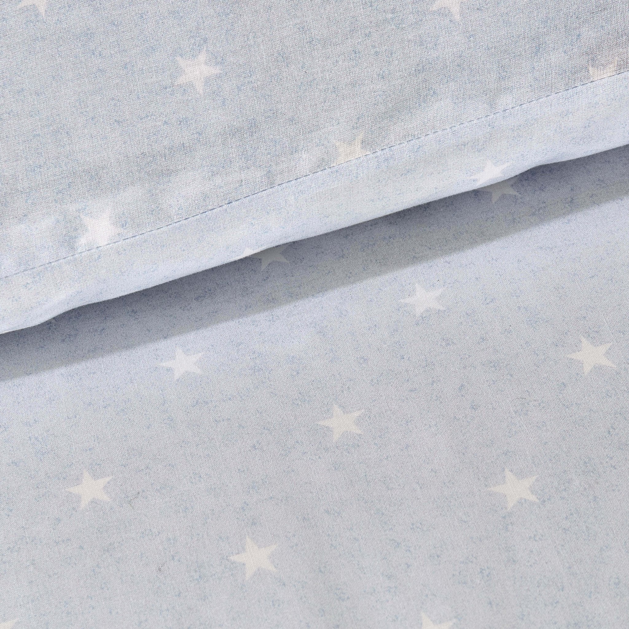 Dusklia - Star 100% Cotton Duvet Cover & Pillowcase set - Light Blue
