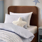 Dusklia - Star 100% Cotton Duvet Cover & Pillowcase set - Light Blue