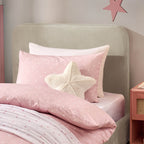 Dusklia - Star 100% Cotton Duvet Cover & Pillowcase set - Light Pink