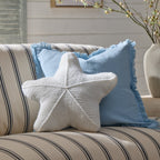 Dusklia - Cotton Fringed Edge Sofa Cushion Cover - Sky Blue