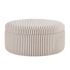 Dusklia - Stockton Round Storage Pouffe - Chocolate Stripe