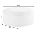 Dusklia - Stockton Round Storage Pouffe - Linen Natural