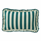 Dusklia - Stripe Frill Edge Cushion Cover - Green
