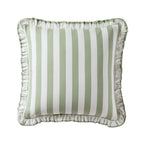 Dusklia - Stripe Frill Edge Cushion Cover - Sage