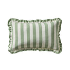 Dusklia - Stripe Frill Edge Cushion Cover - Sage