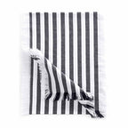 Dusklia - Stripe Fringed Edge Tablecloth - Navy