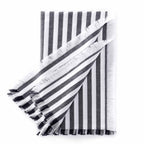 Dusklia - Stripe Fringed Edge Table Runner - Navy