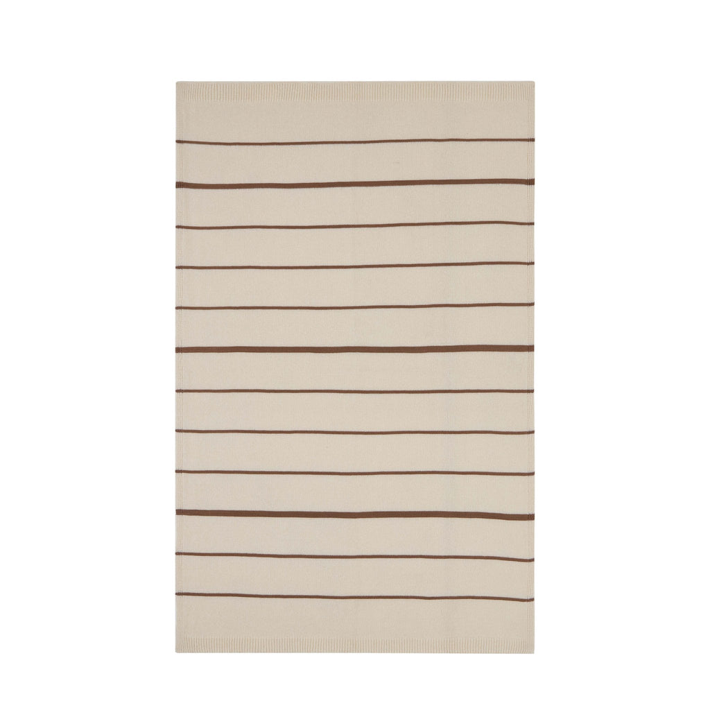 Dusklia - Stripe Knit Sofa Throw - Taupe