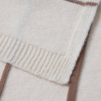 Dusklia - Stripe Knit Sofa Throw - Taupe