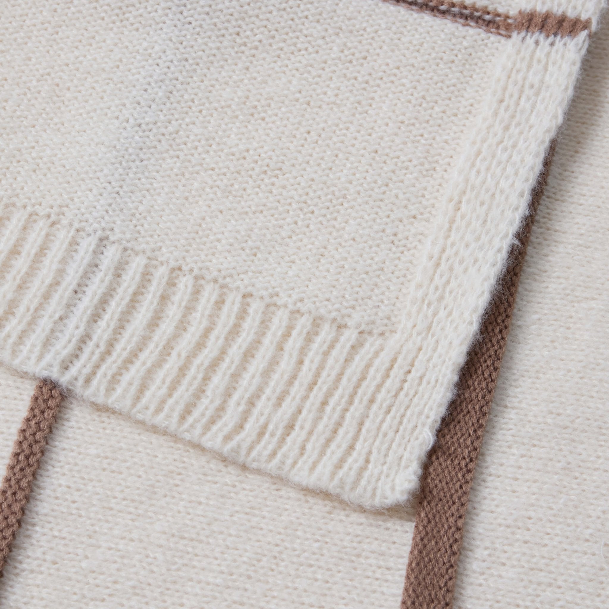 Dusklia - Stripe Knit Sofa Throw - Taupe