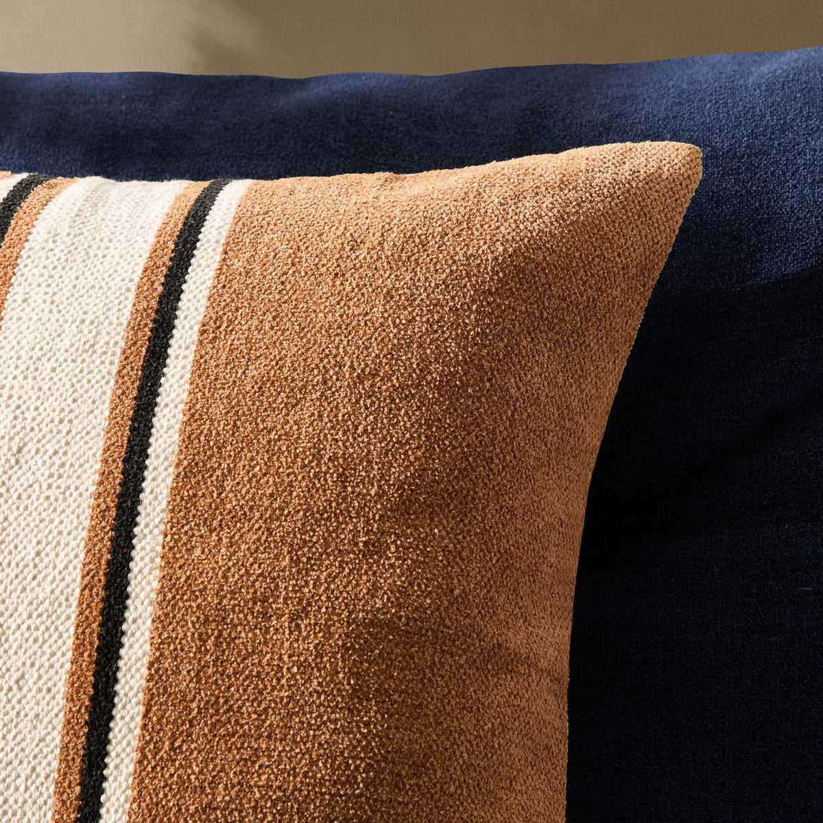 Dusklia - Stripe Sofa Cushion Cover - Tan
