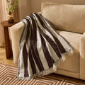 Dusklia - Stripe Sofa Throw - Brown/Cream