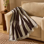 Dusklia - Stripe Sofa Throw - Brown/Cream