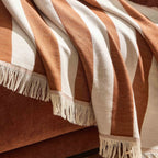 Dusklia - Stripe Sofa Throw - Burnt Orange