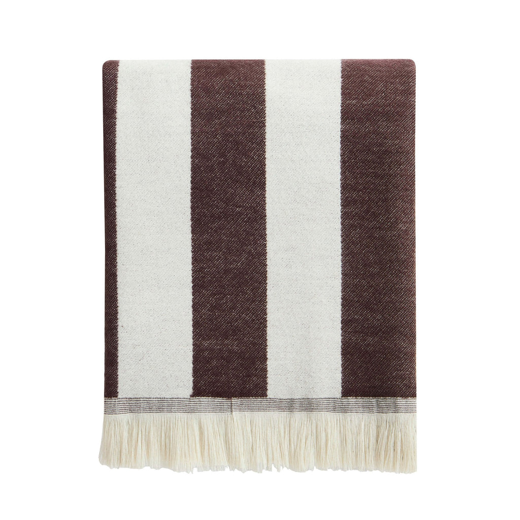Dusklia - Stripe Sofa Throw - Brown/Cream