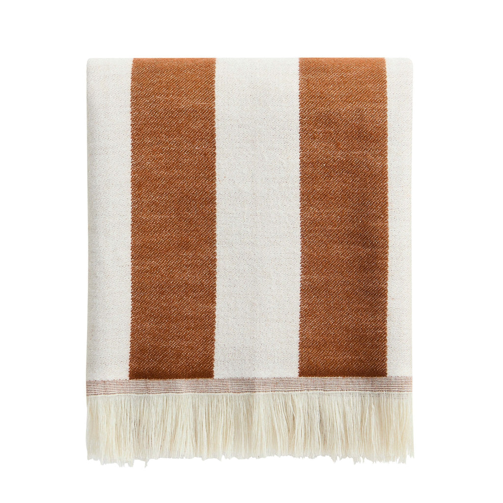 Dusklia - Stripe Sofa Throw - Burnt Orange