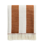 Dusklia - Stripe Sofa Throw - Burnt Orange