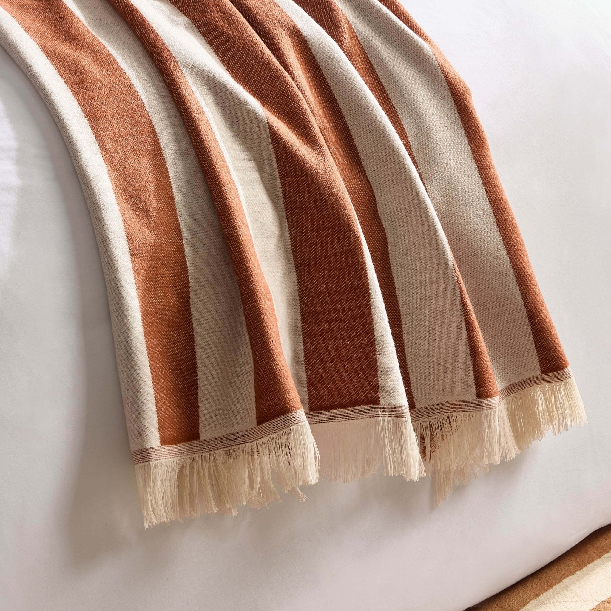 Dusklia - Stripe Throw - Burnt Orange