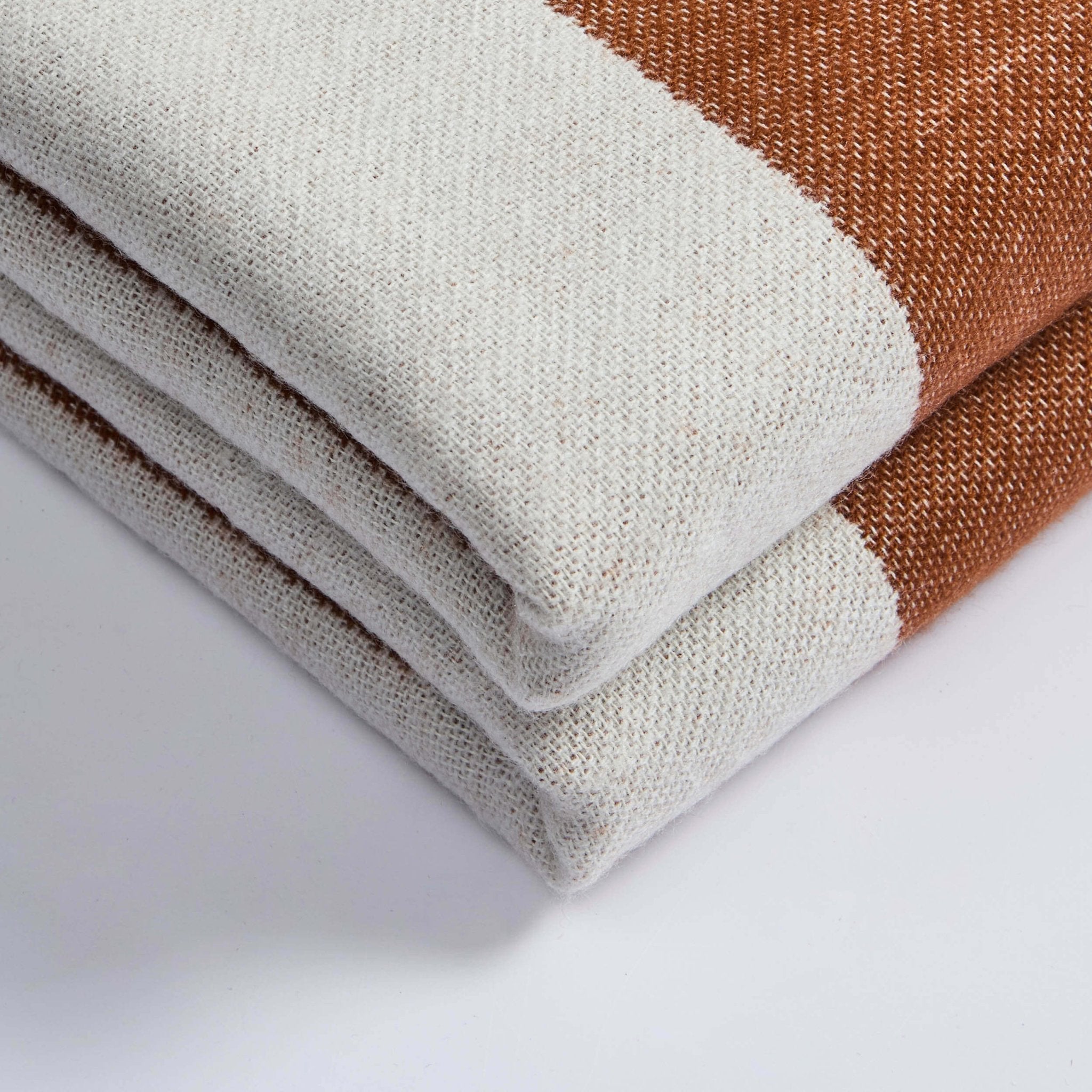 Dusklia - Stripe Sofa Throw - Burnt Orange