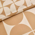 Dusklia - Suki 100% Cotton Geo Print Reversible Duvet Cover & Pillowcase Set - Stone
