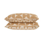 Dusklia - Suki 100% Cotton Geo Print Reversible Duvet Cover & Pillowcase Set - Stone