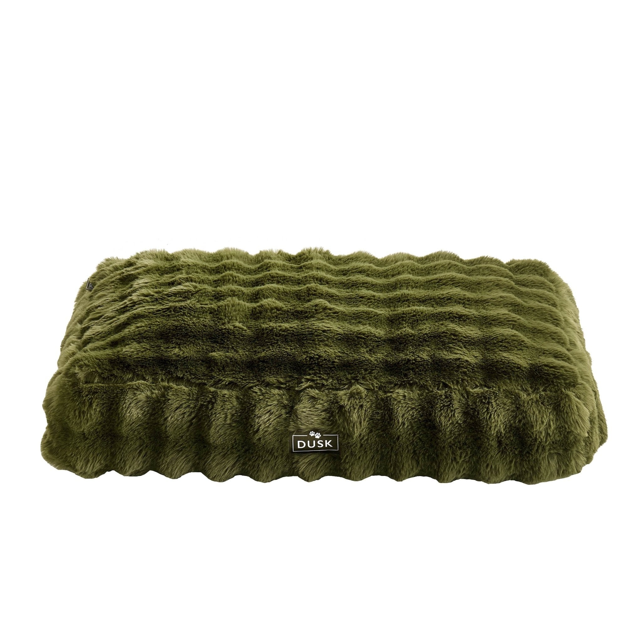 Lit pour chien en fausse fourrure super douce à boules – Vert forêt