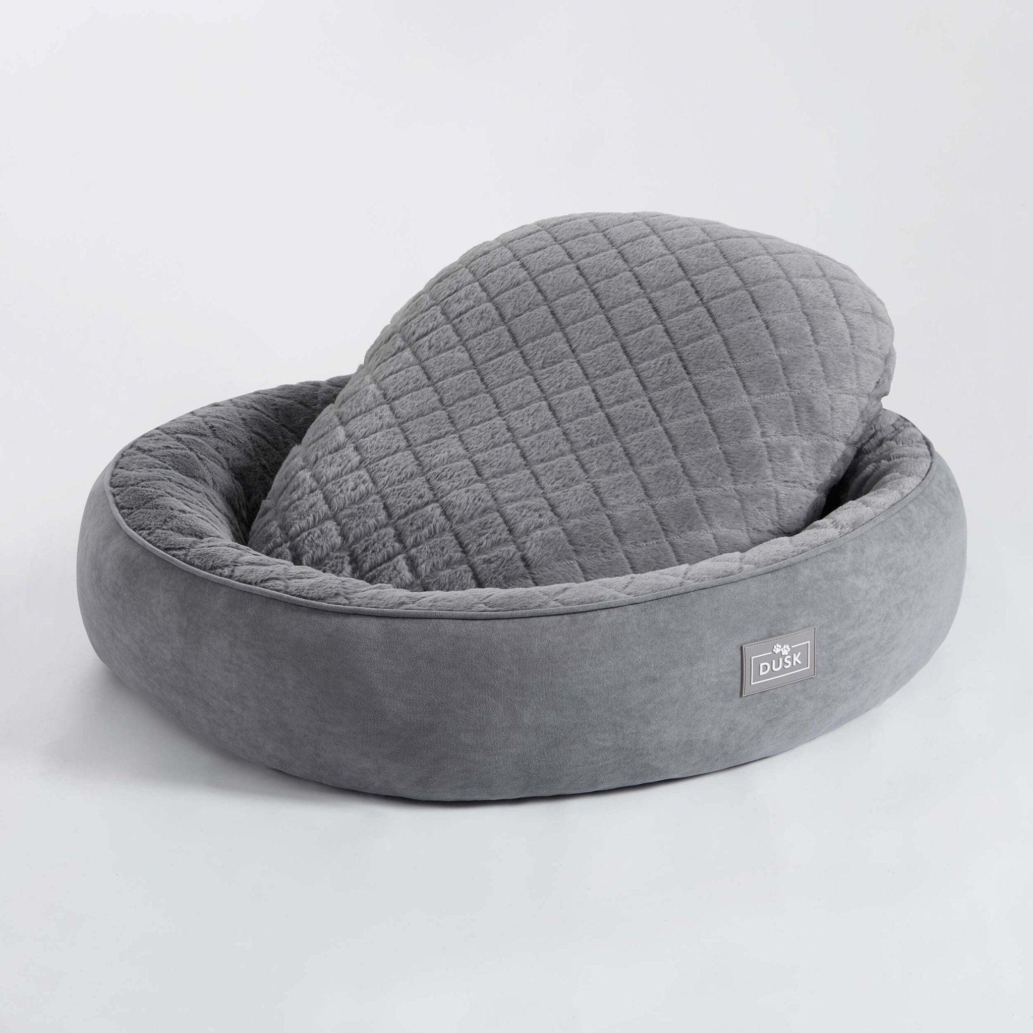 Dusklia - Super Soft Faux Fur Dog Bed - Charcoal