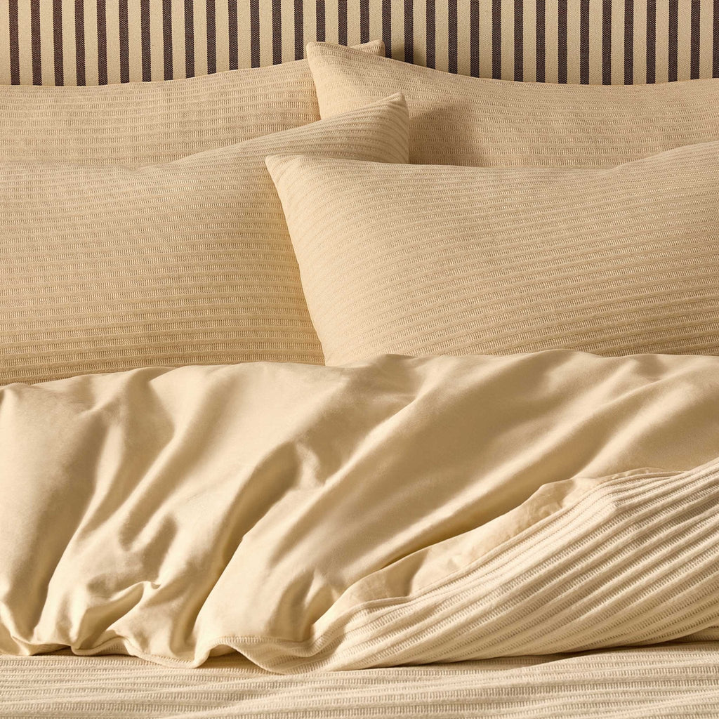 Dusklia - Super Soft Jacquard Chenille Duvet Cover & Pillowcase Set - Cream
