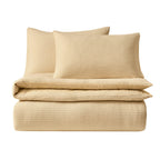 Dusklia - Super Soft Jacquard Chenille Duvet Cover & Pillowcase Set - Cream