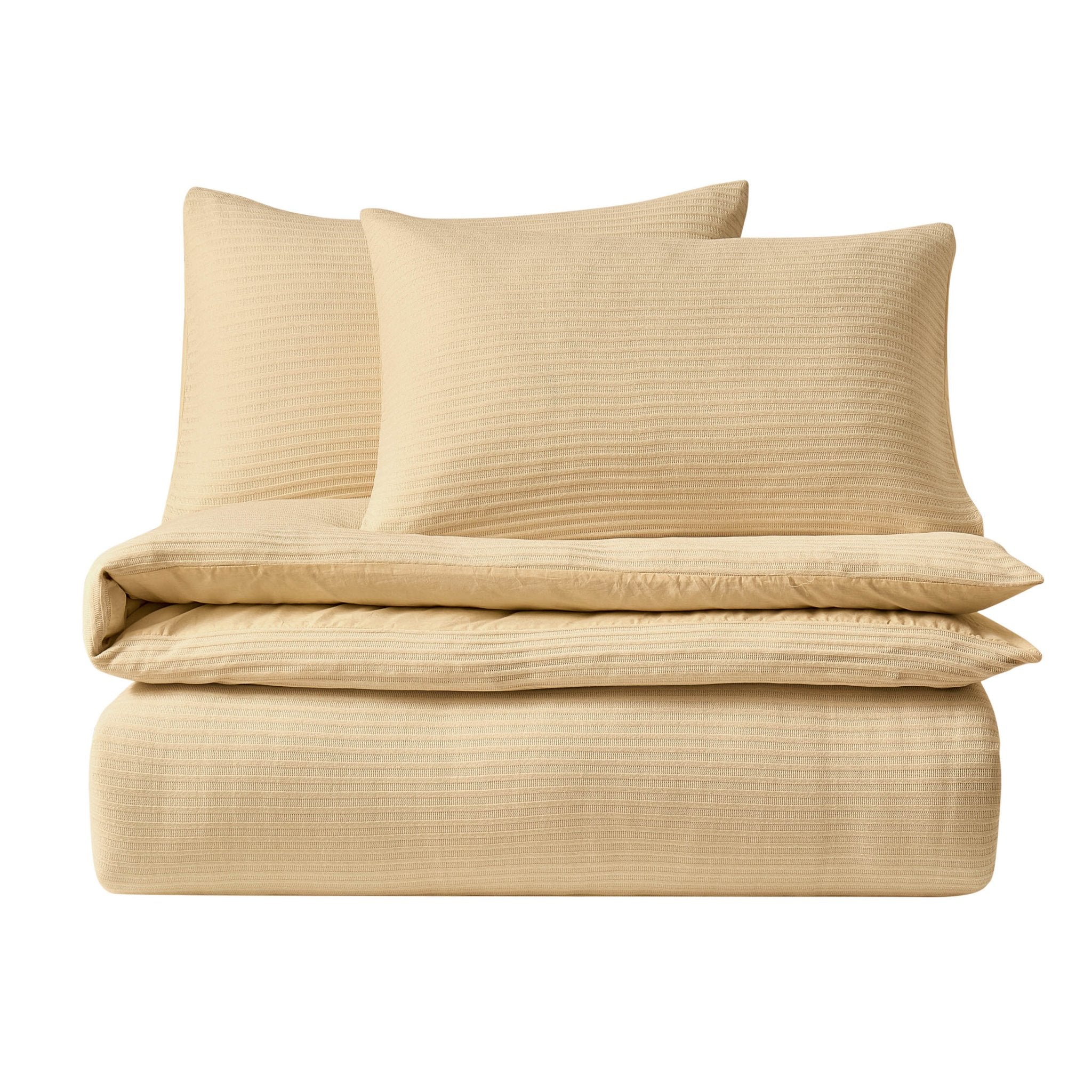 Dusklia - Super Soft Jacquard Chenille Duvet Cover & Pillowcase Set - Cream