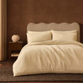 Dusklia - Super Soft Jacquard Chenille Duvet Cover & Pillowcase Set - Cream